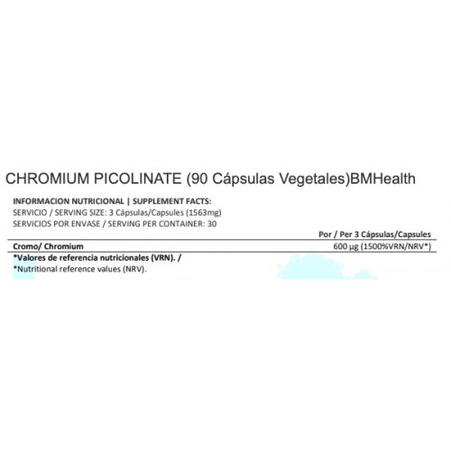 BMHCHROMIUM PICOLINATE (90 Cápsulas Vegetales)