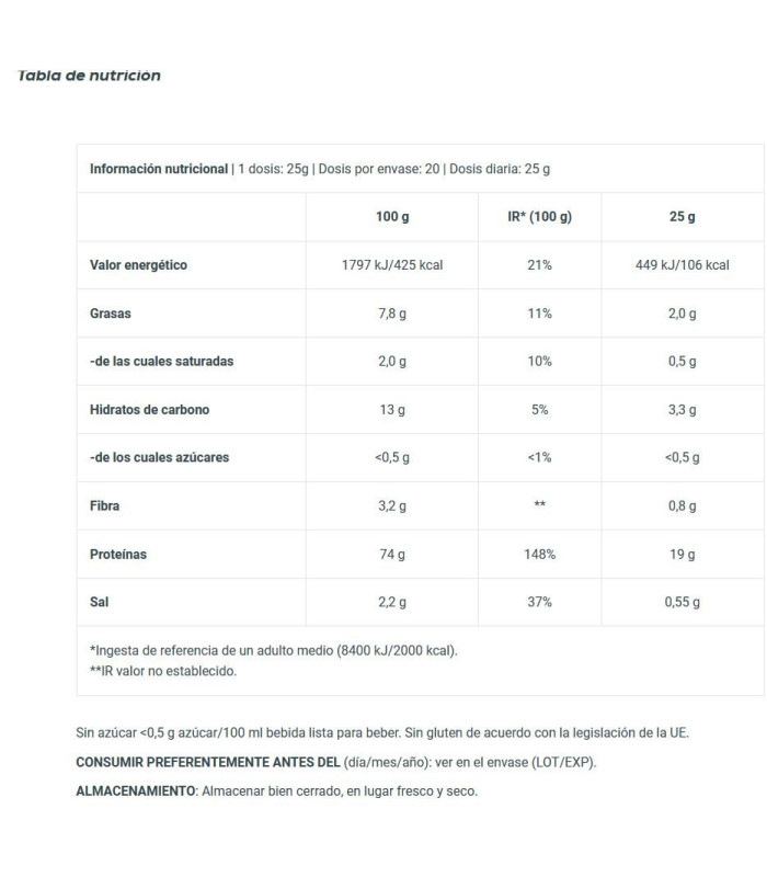 PROTEINA VEGANA 500 GR. BIOTECH