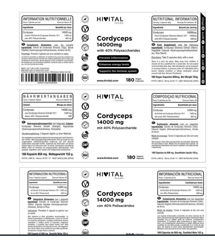 CORDYSEPS14000 MG HIVITAL