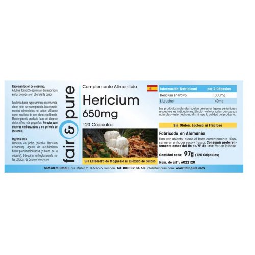 Hericium 650mg FAIR &amp; PURE