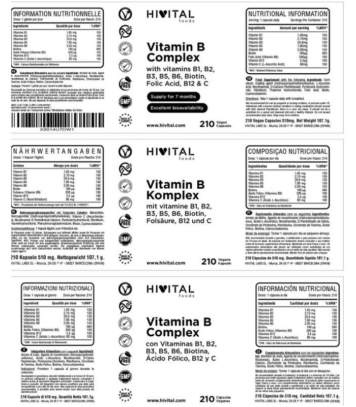 Vitamina B Complex HIVITAL