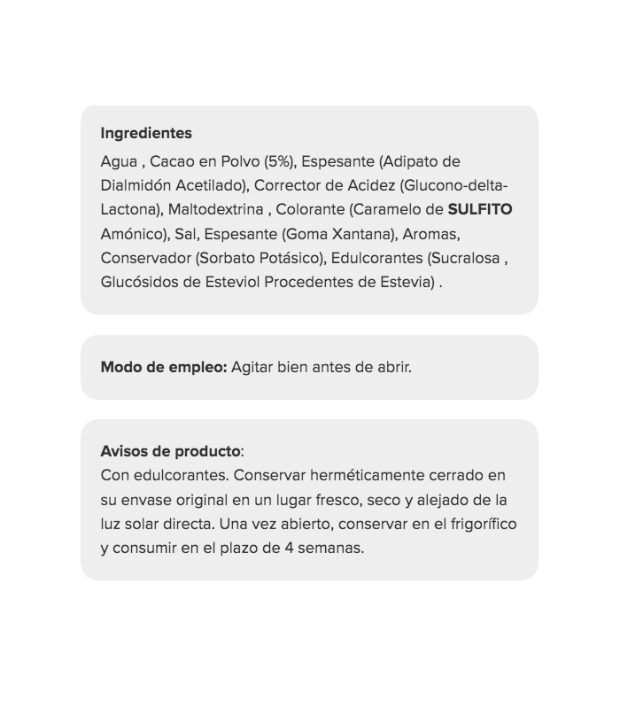 SIROPE DE CHOCOLATE ZERO PROZIS 355 g