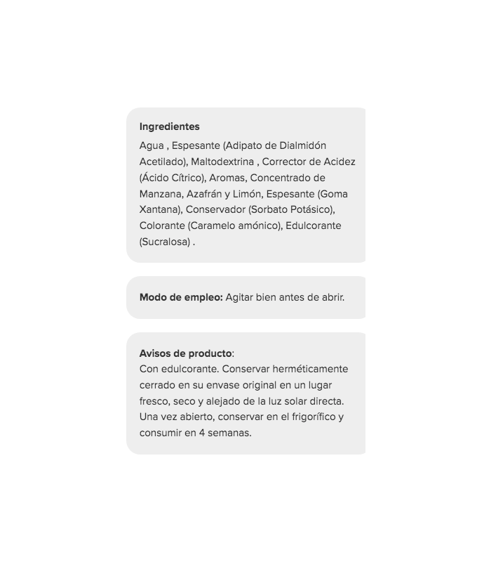 SIROPE DE MANZANA ZERO 355 g PROZIS