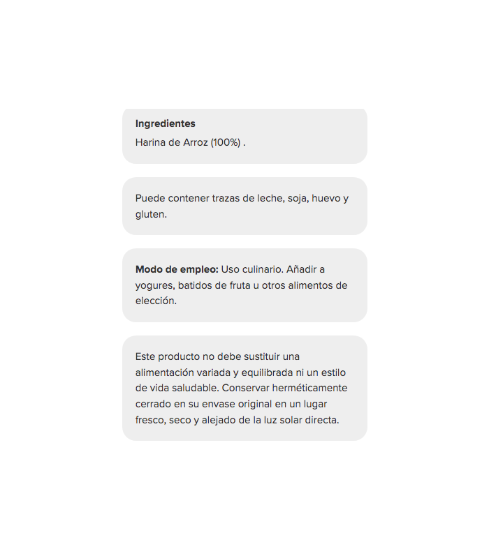 HARINA DE ARROZ INSTANTÁNEA 1250 g PROZIS