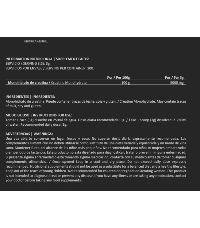 CREATINE MONOHYDRATE 500 GR NEUTRA
