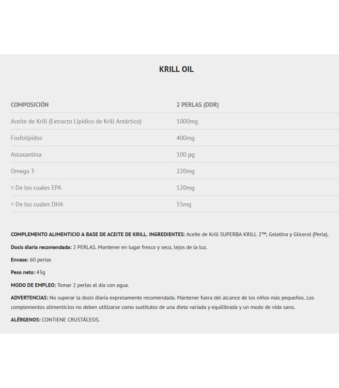 ACEITE DE KRILL 60 SOFTGELS SCIENTIFFIC NUTRITION
