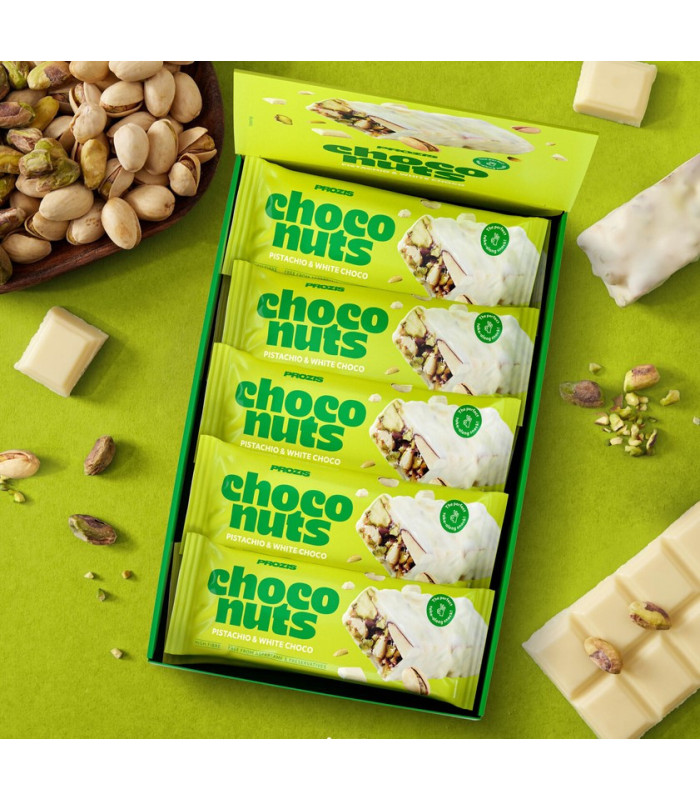 BARRITA CHOCONUTS PISTACHO Y CHOCOLATE BLANCO  50 G PROZIS