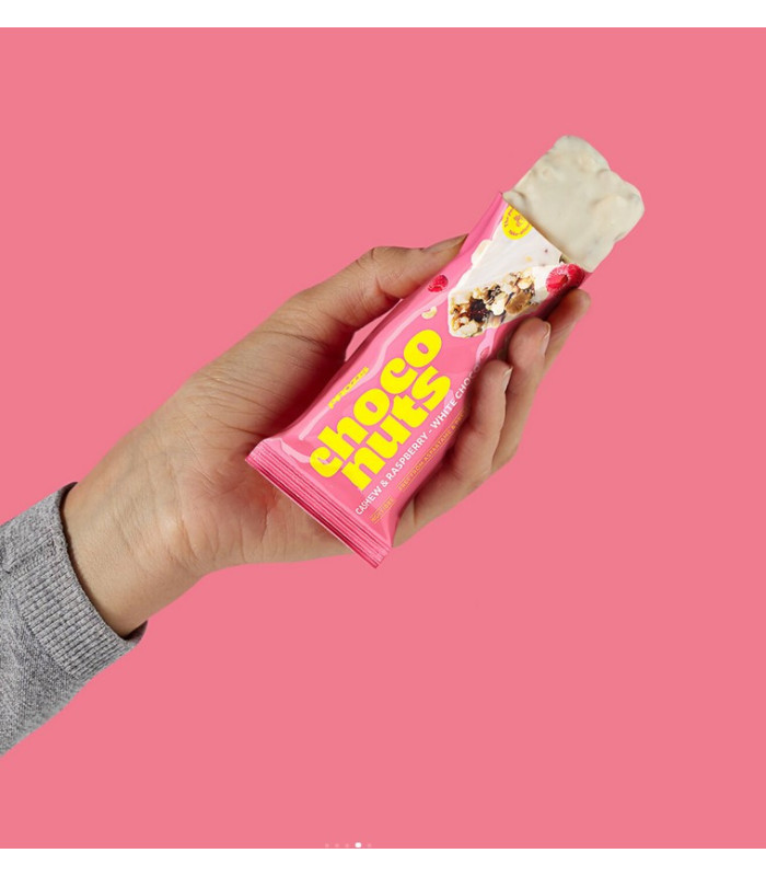 BARRITA CHOCONUT ANACARDO, FRESA, CHOCOLATE BLANCO 50 G PROZIS