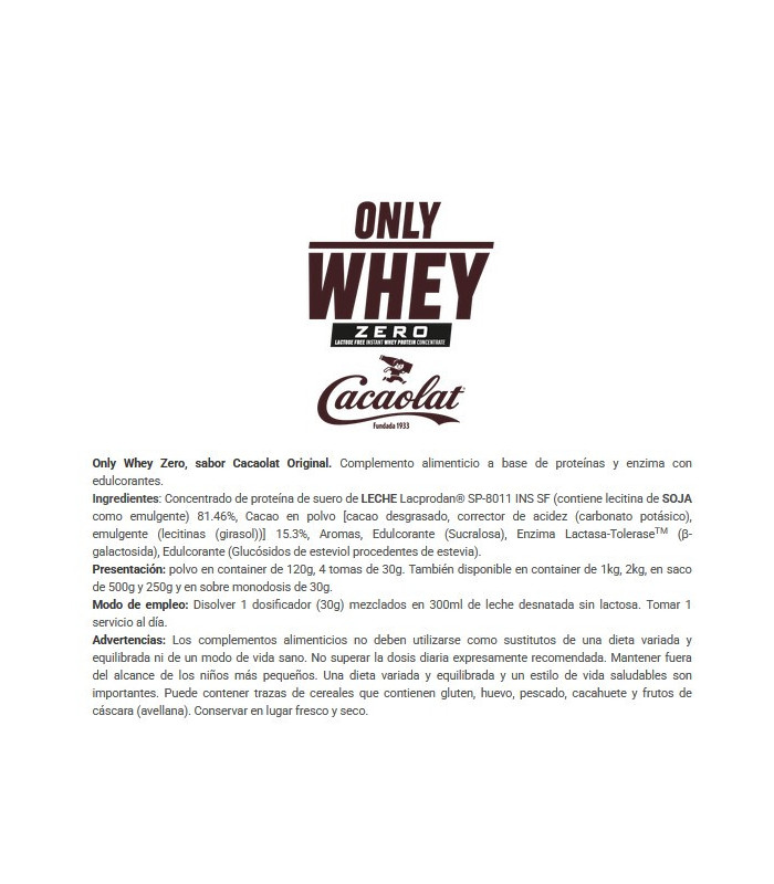 ONLY WHEY ZERO CACAOLAT 125g BIG
