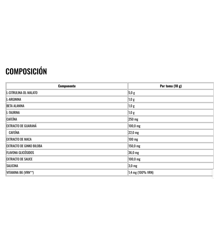 BACK-DRAFT PREWORKOUT 300 g FIRE NUTRITION