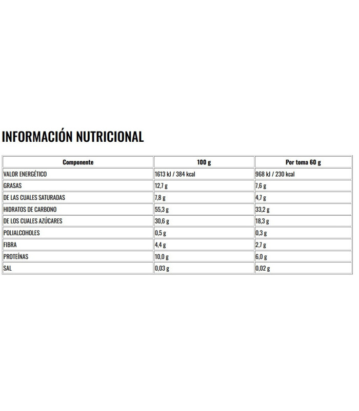 BARRITA DE AVENA SIN GLUTEN FIRE NUTRITION