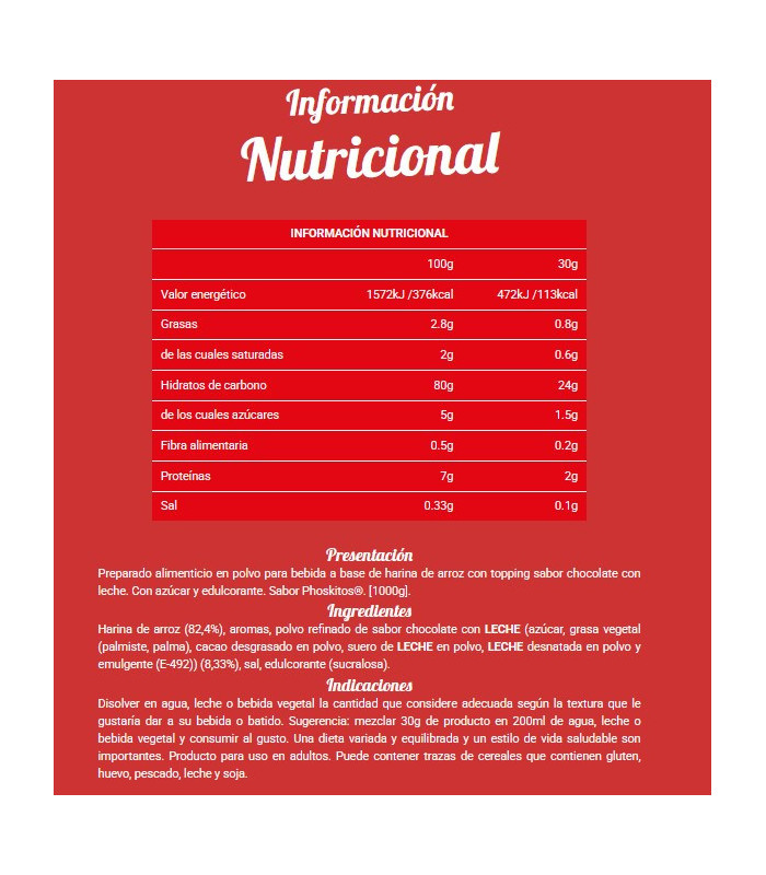 CREMA DE ARROZ PHOSKITOS 1k MAX PROTEIN